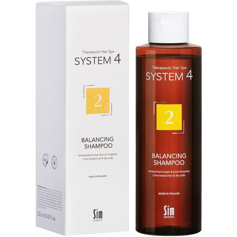 Шампунь Sim Sensitive System 4 No2 Balancing Shampoo для сухого фарбованого та пошкодженого волосся 250 мл (6417150024352) - фото 1