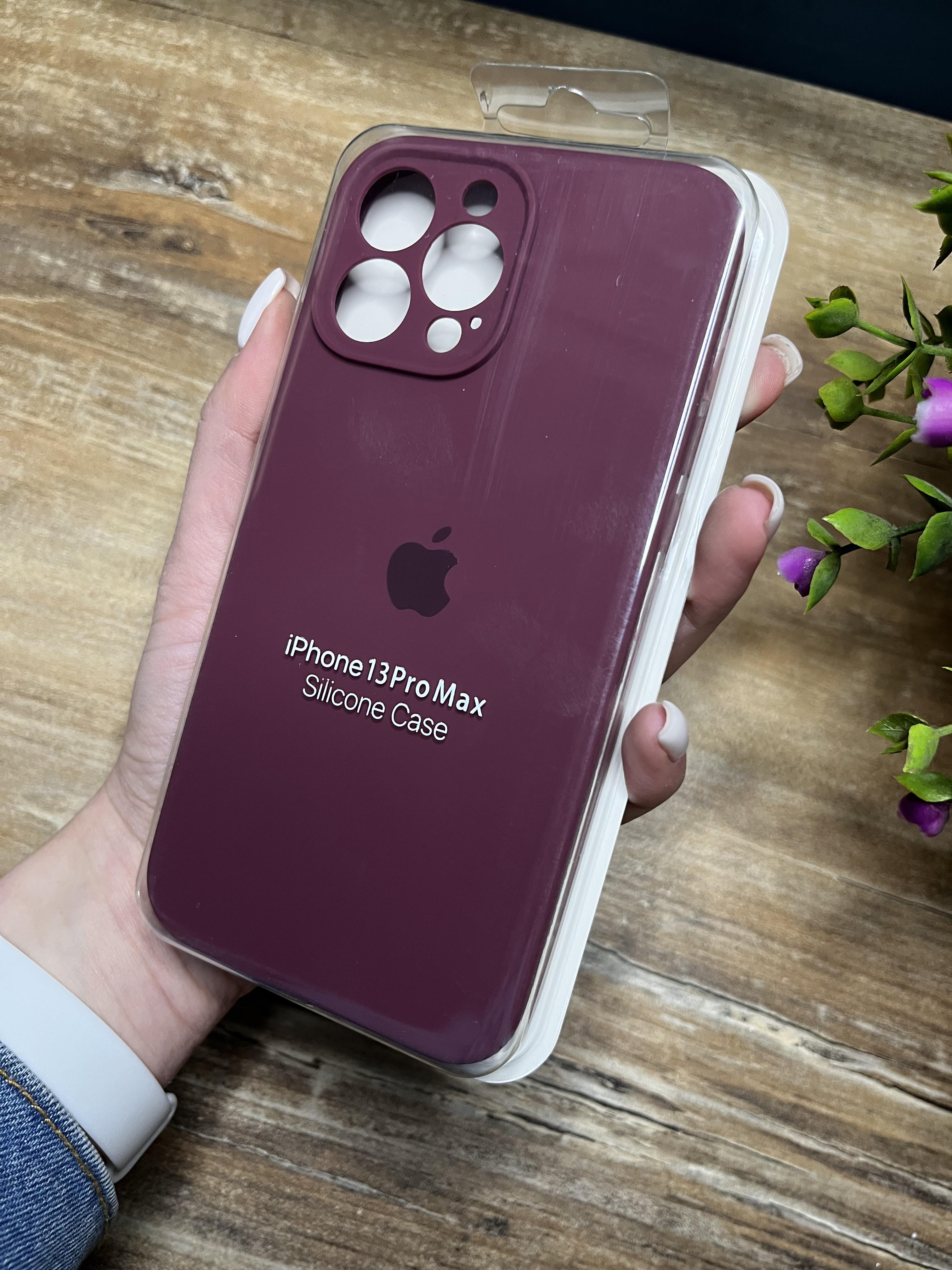 Чехол накладка на iPhone (Айфон) 13 Pro Max закрытый низ и закрытая камера silicone case full camera Apple