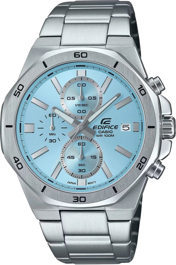 Наручные часы мужские Casio Edifice EFV-640D-2BVUEF со стальным корпусом/водозащитой 100 м Голубой (3100234219)