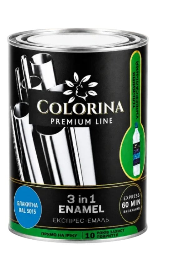 Грунт-эмаль по ржавчине COLORINA 3в1 RAL 5015 0,75 кг Голубой (749374028)