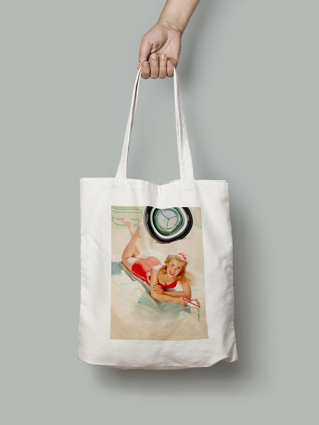 Эко-сумка Девушка на пляже ретро шопер (pin_up_023003_Bag)