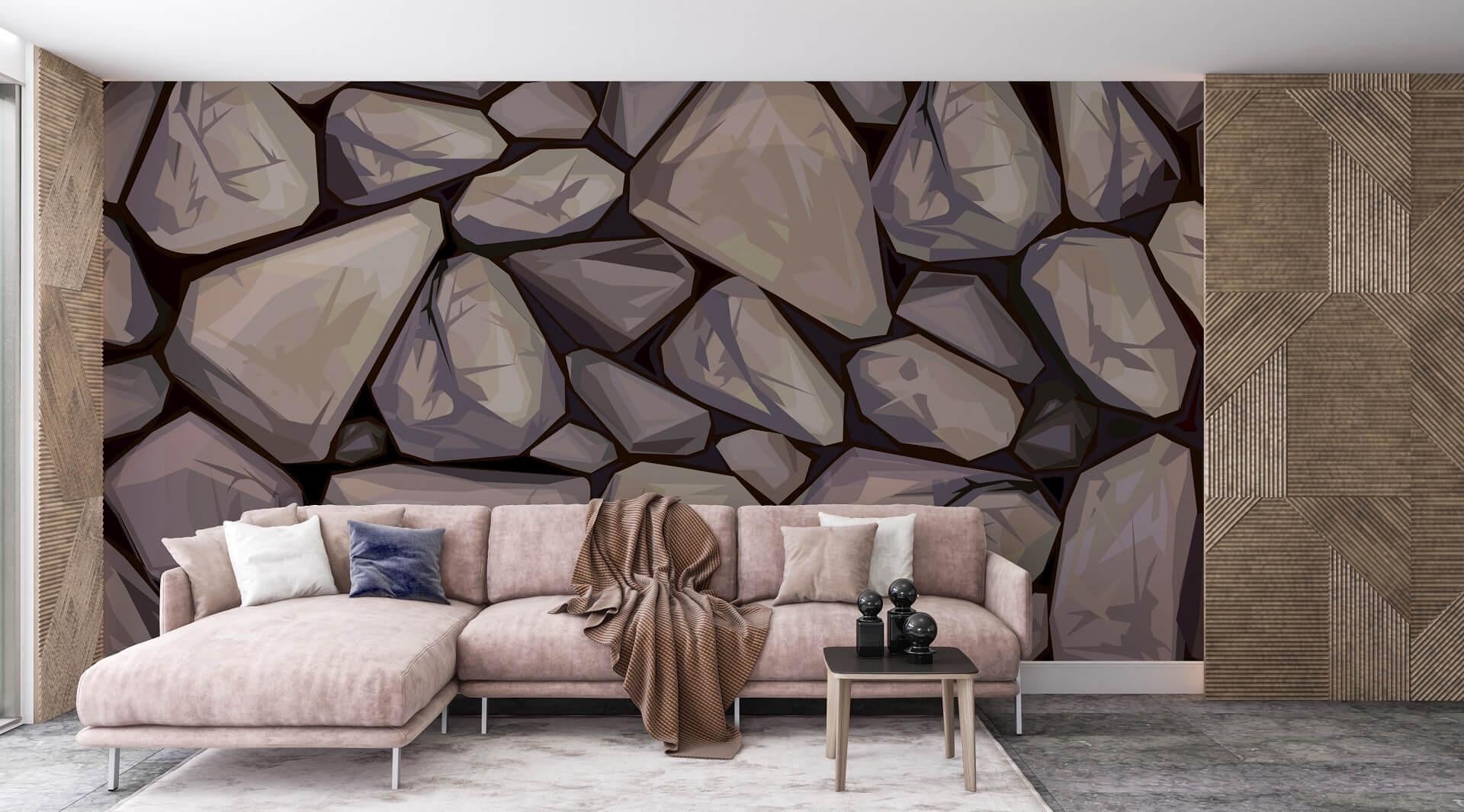 Фотообои флизелиновые Styleo Print-walls 3D Графические камни 0224 400х250 см (Pw-0224/4)