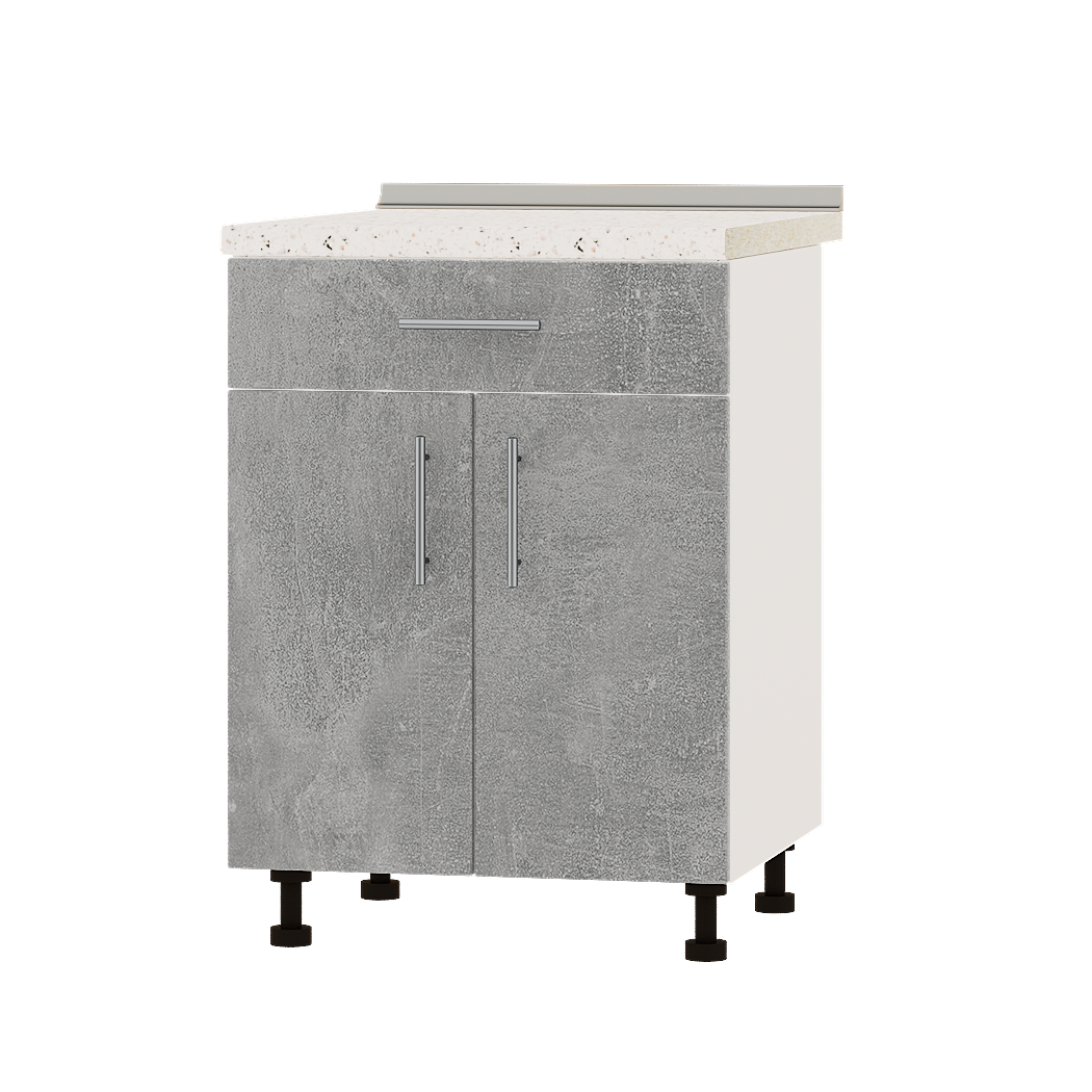 Шкаф нижний Эверест Оптима модуль Низ Н75-600 60х47х85 см Бетон/Белый (01466)
