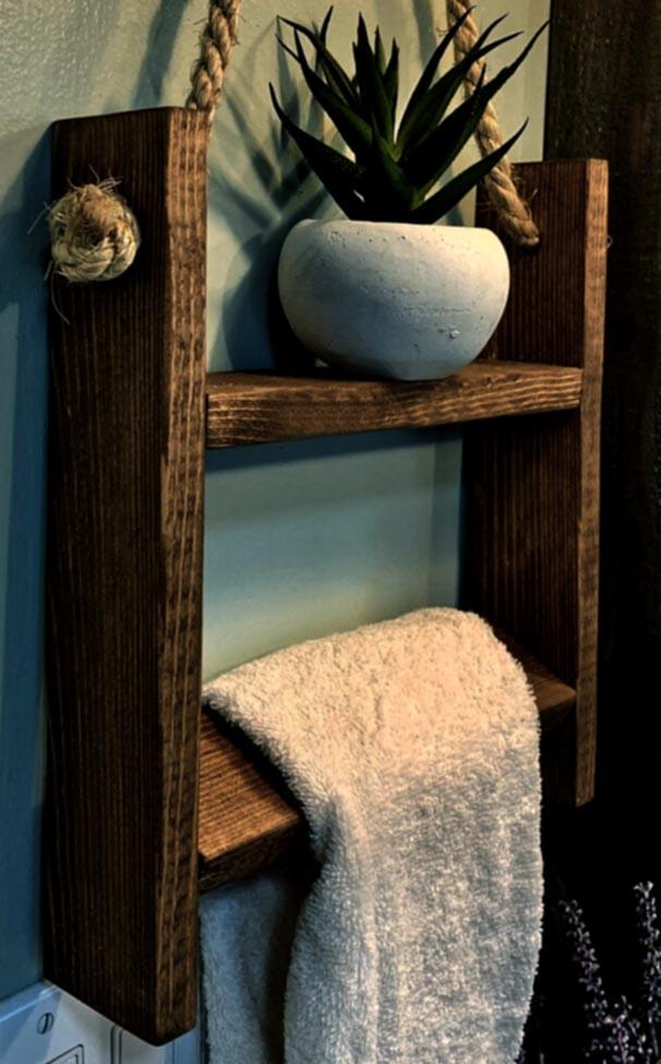 Полка для ванной из дерева Линтен Капучино (ВНП/012809)