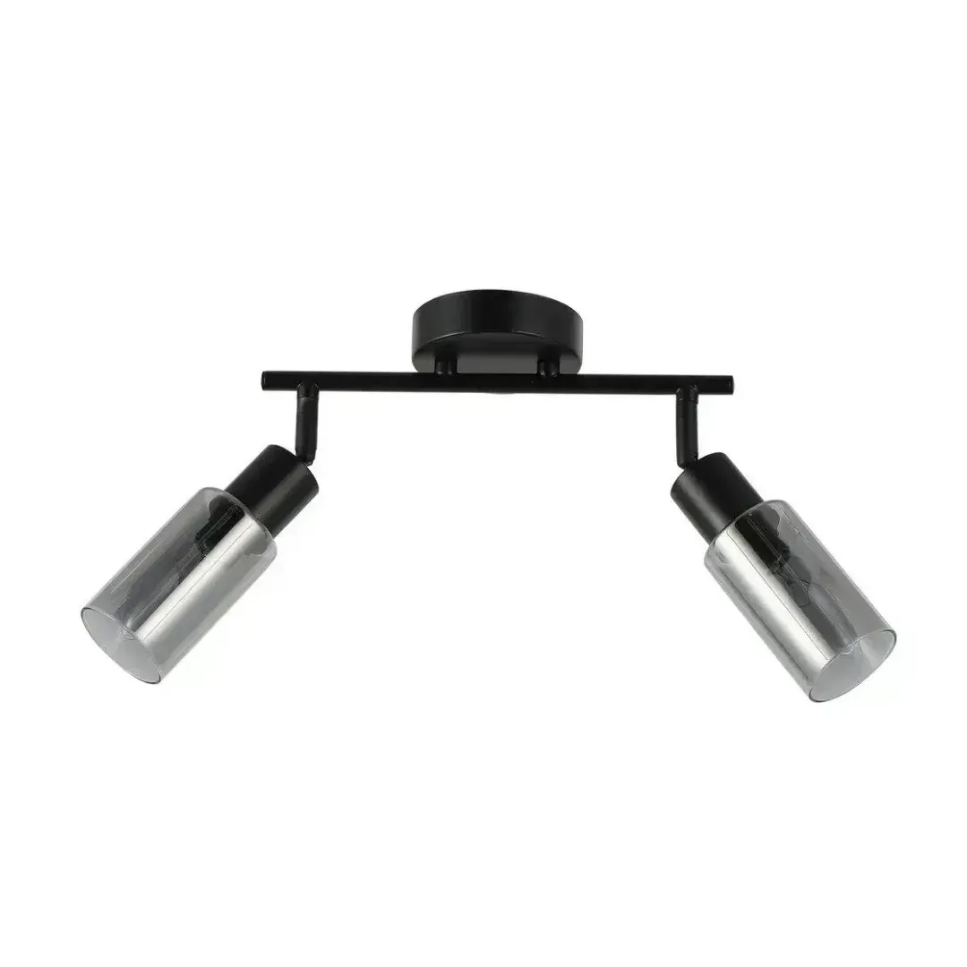 Светильник-спот потолочный Valeso на два круглых плафона под лампу Е14 IP20 Черный (G 74755/2 SM Matte)