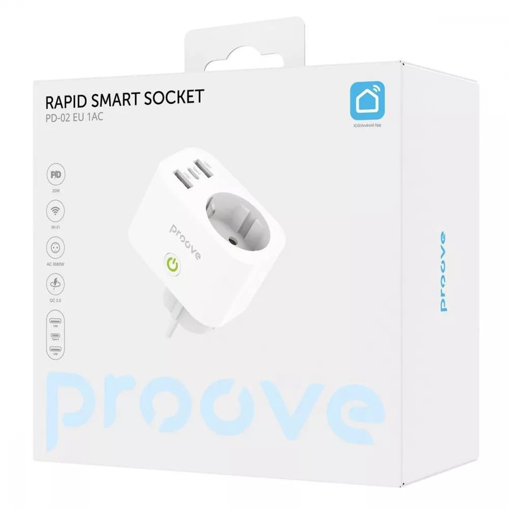 Розетка Wi-Fi Proove Rapid Smart Socket PD-02 EU 1AC White - фото 2