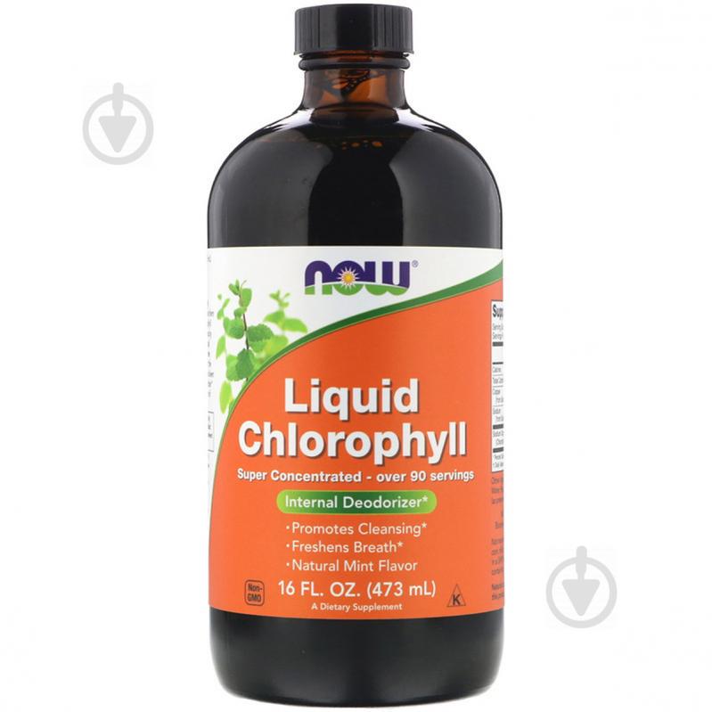 Рідкий Хлорофіл, Liquid Chlorophyll, Now Foods, м'ятний смак, 473 мл.