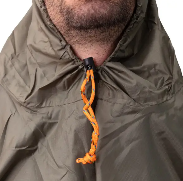 Дождевик-пончо защитный с капюшоном Хаки (LU-029GR) - фото 6