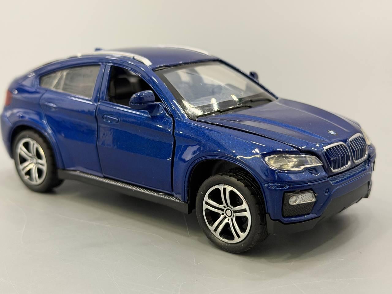Машинка металлическая АвтоЕксперт BMW X6 1:32 свет/звук открывается дверь/багажник/капот Синий (LF-73744)