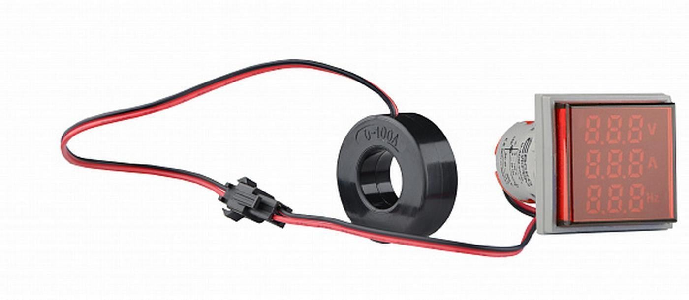 Светосигнальная арматура АСКО-УКРЕМ с индикатором напряжения АС тока и частоты серии U-ADM-VAHz квадратная ᴓ22 мм (00000055189)