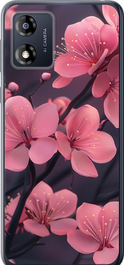 Чехол на Motorola Moto E13 Пурпурная сакура (6075u-3053-42517)