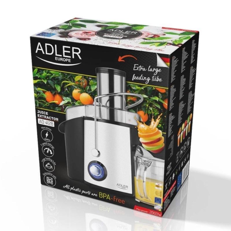 Соковыжималка центробежная Adler AD 4128 для цитрусовых/фруктов/овощей электрическая 2 кВт White/Black - фото 10