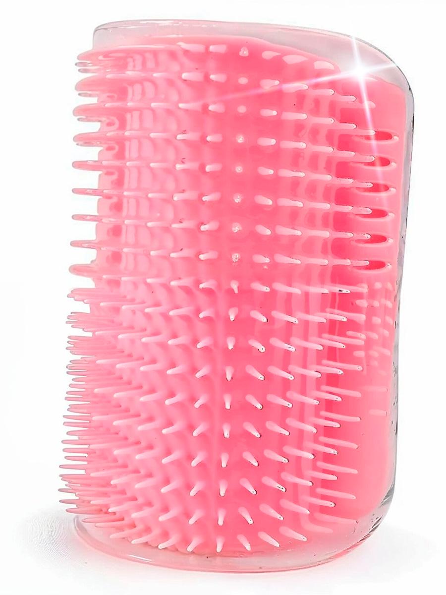 Чесалка-щітка для кота BRS масажна/кутова з котячою м'ятою Pink (28747824)
