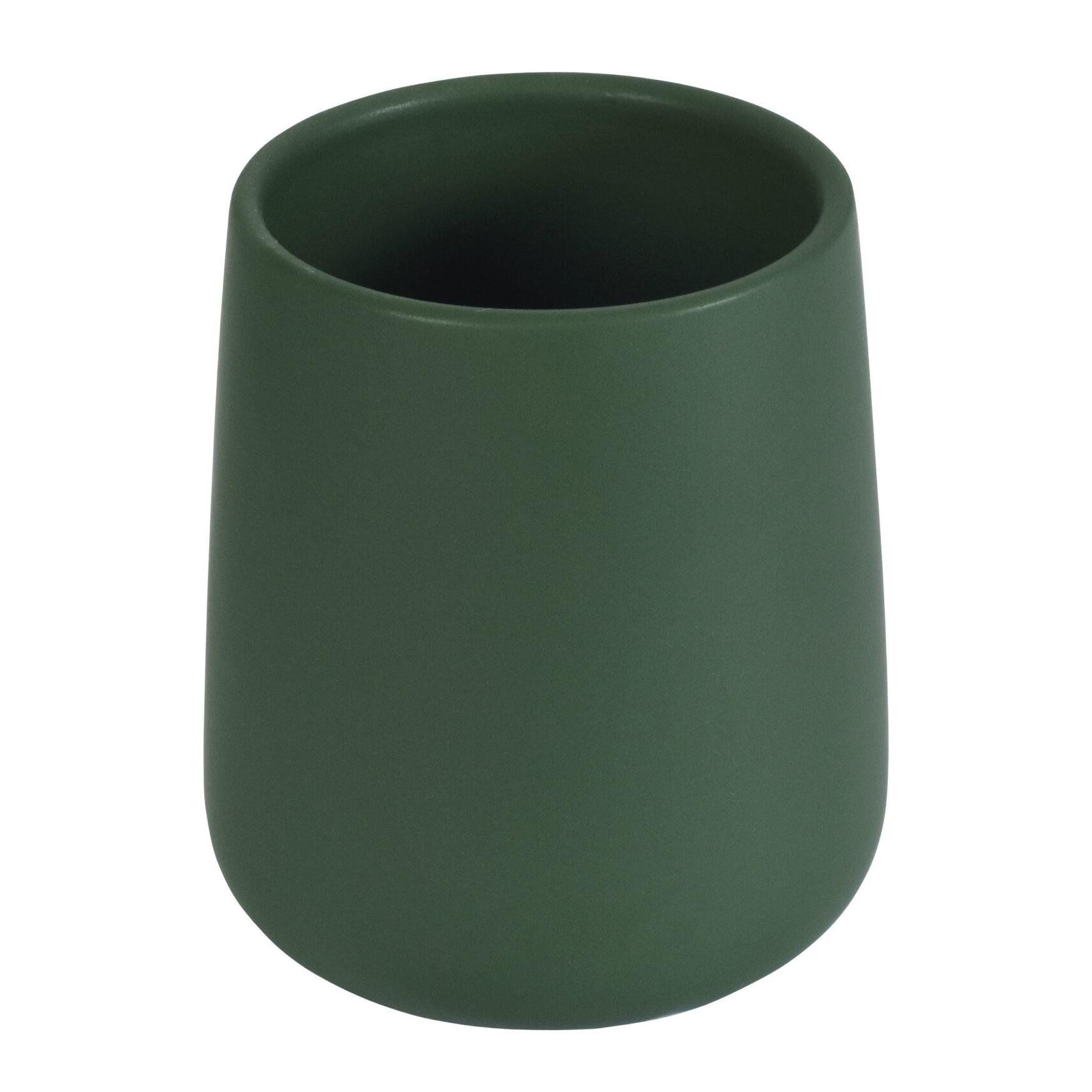 Стакан для зубних щіток Bisk NERO кераміка 10х8,5 см Зелений 08358)