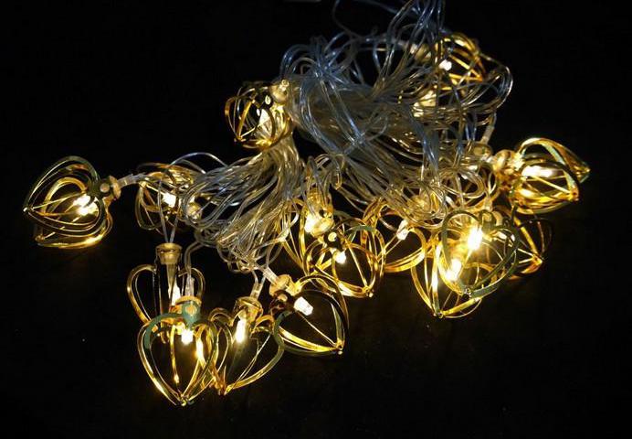 Гірлянда 10 Led сердечка на батарейках 2 м Тепле світло (330242-Нов)