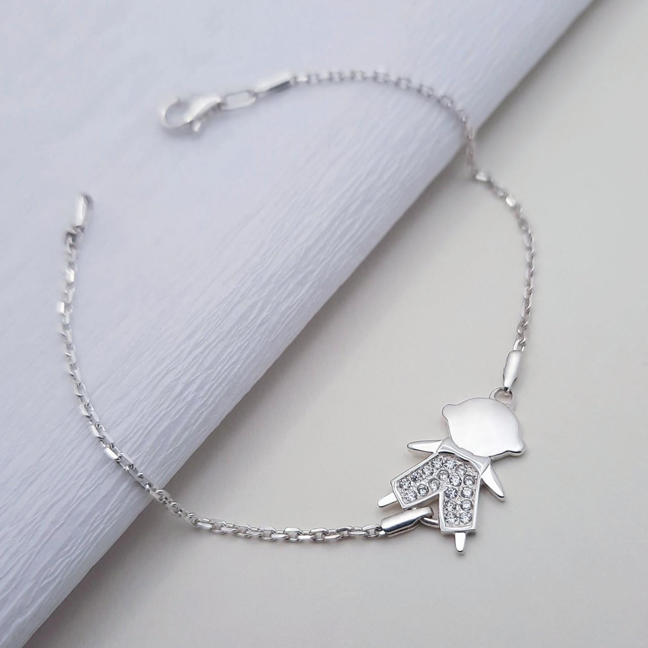 Серебряный браслет с фианитами Мальчик (277бр)