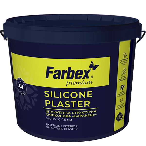 Штукатурка структурна силіконова Farbex Баранець база А 18 кг Білий (2792906490)
