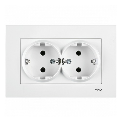 Розетка VI-KO Karre двойная с заземлением Белый (31512705)