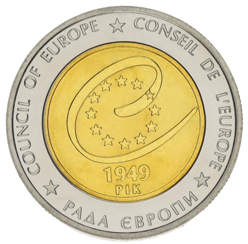 Коллекционная монета Украина 5 гривен 2009 60 лет Совета Европы UNC (KM #548)