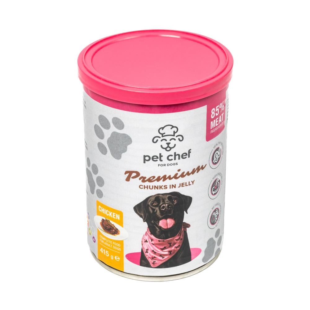 Корм для собак влажный Pet Chef кусочки в желе с курицей 415 г (4820255193663)