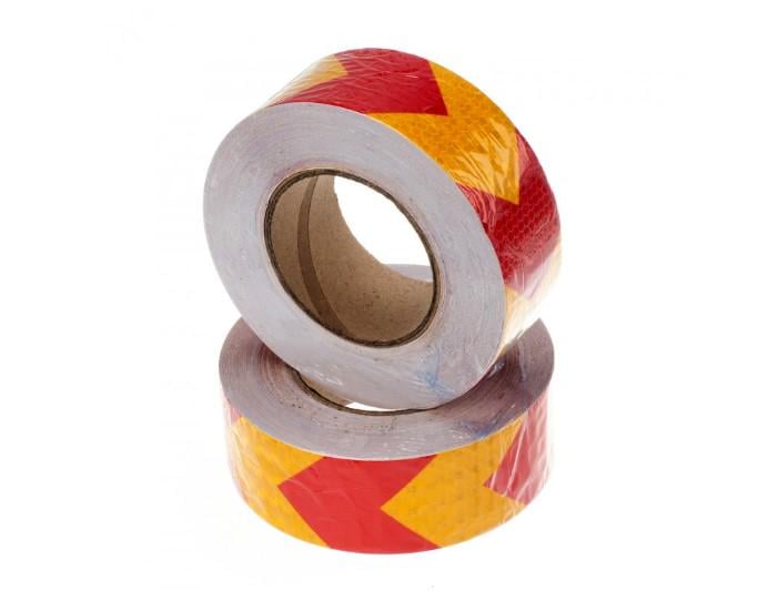 Світловідбиваючі стрічкові наклейки 3D 30 м Червоно-жовтий (AN005005)