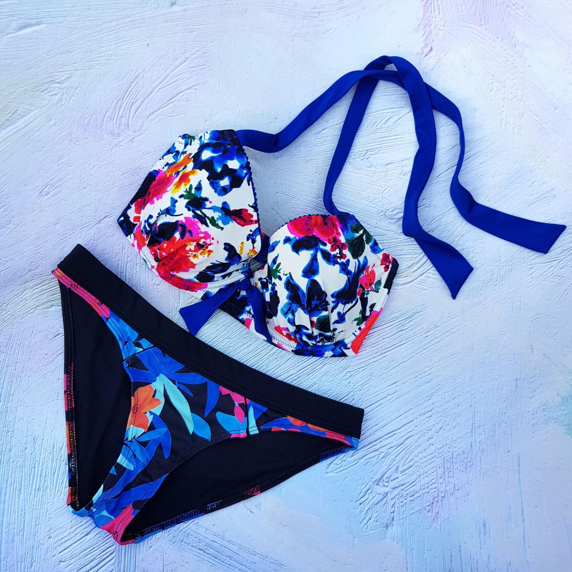 Роздільний жіночий купальник Asos Swim 8649 M р. 44 Синій з квітковим принтом