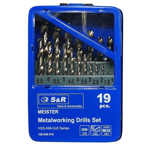 Набор сверл по металлу S&R Meister Co 19 шт.(108849019)