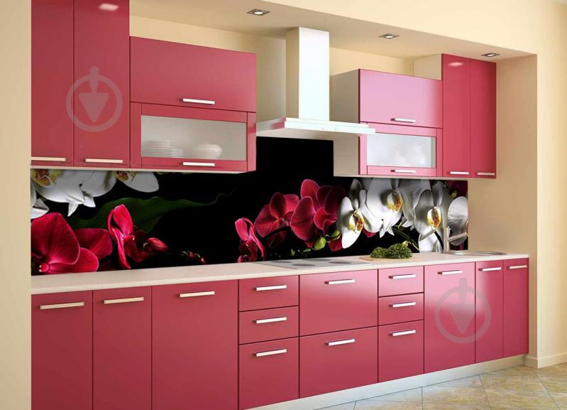 Скинали на кухню Zatarga «Сочные Орхидеи» 650х2500 мм виниловая 3Д наклейка кухонный фартук самоклеящаяся Z180471/1 Скинали на кухню Zatarga «Сочные Орхидеи» 650х2500 мм виниловая 3Д наклейка кухонный фартук самоклеящаяся Z180471/1