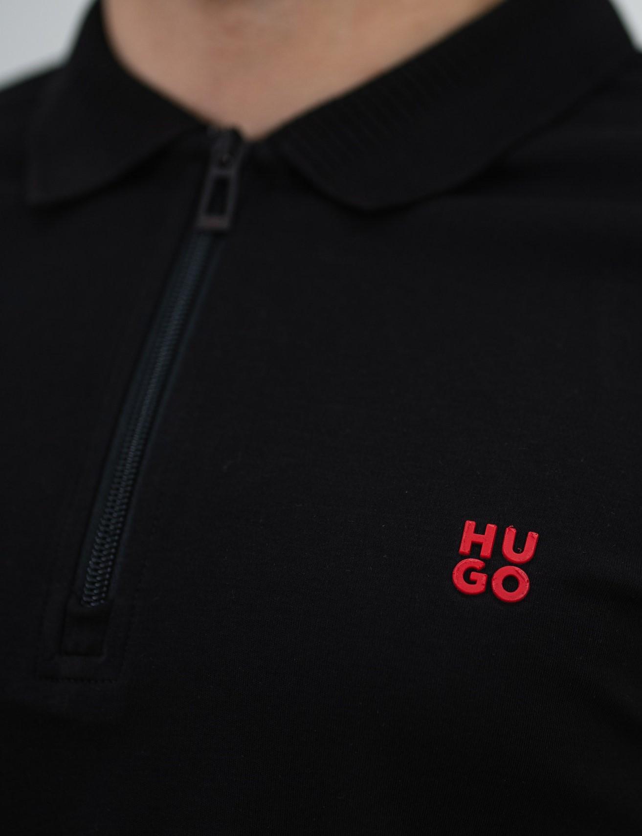 Поло мужское Hugo Boss Cotton-Piqué Regular-Fit Polo Shirt with Red Logo HB-15236BL XL - фото 3