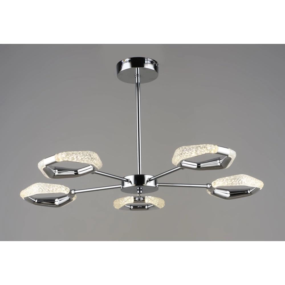 LED-люстра потолочная Sirius с фигурными плафонами 3000/6500K IP20 B YH1304/5 CH 30W Хром (28686234)