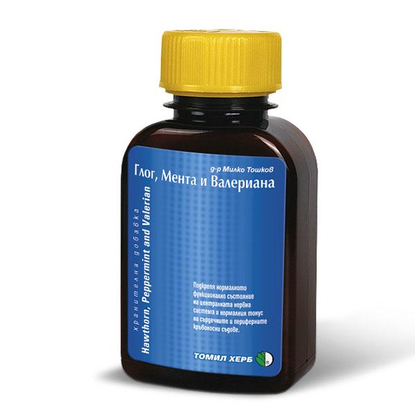 Комплекс для профилактики нервной системы Tomil Herb Hawthorn Peppermint and Valerian 500 мг 120 таб. (000024736)