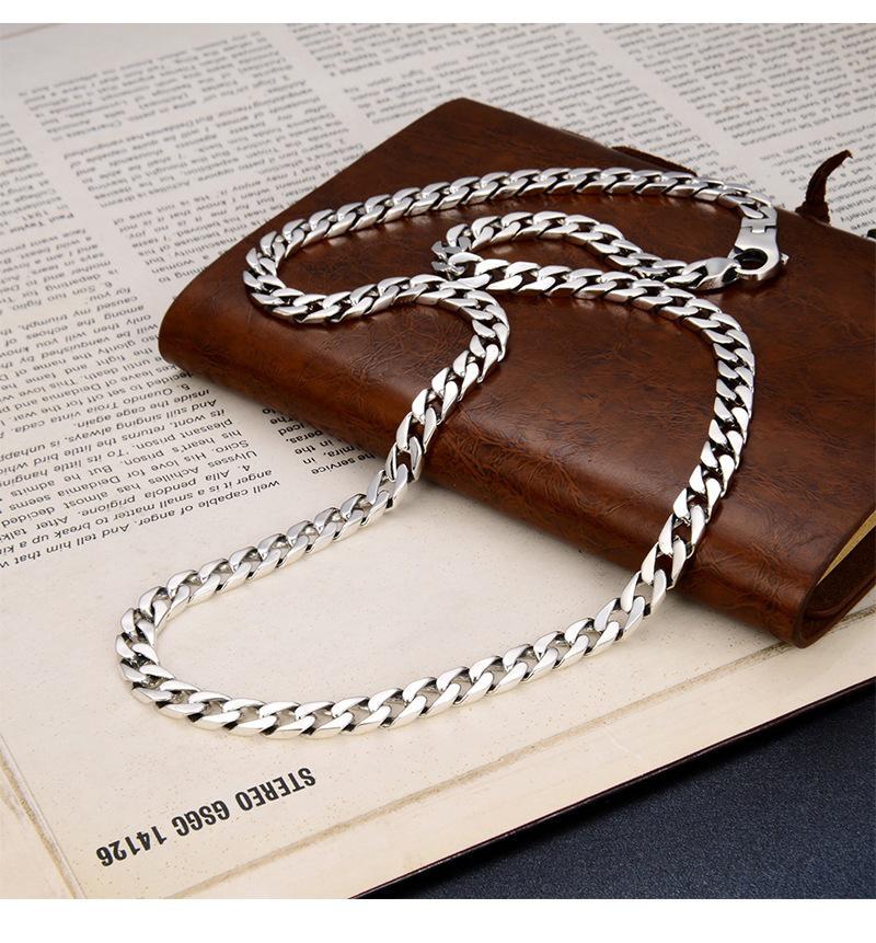 Ланцюжок срібний чоловічий кубинського плетіння 55 см 58 г (54075752-1)