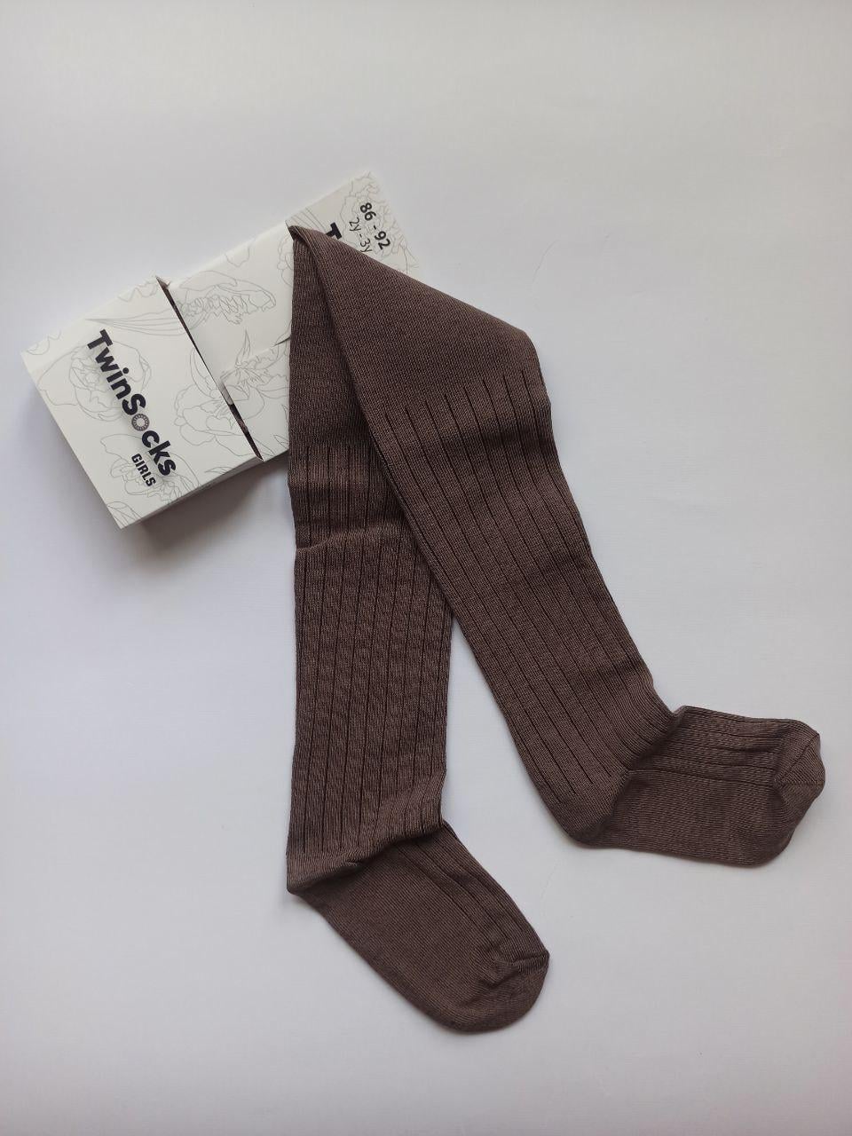 Колготы детские TwinSocks в рубчик однотонные р. 12 74-80 см Капучино (310)