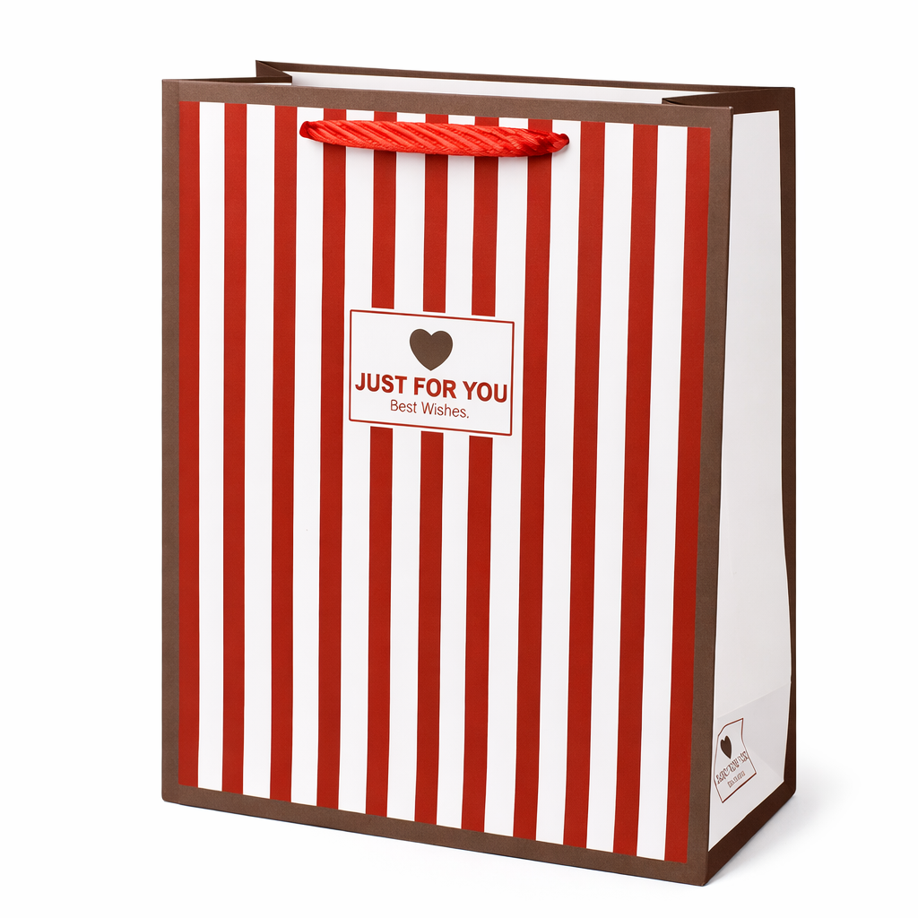 Подарунковий пакет Just for You R98580-M 26х32х12 см Червоно-білий (34965144)