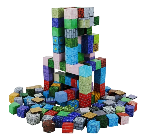 Конструктор магнитный Minecraft 200 блоков и 7 персонажей (0108) Конструктор магнитный Minecraft 200 блоков и 7 персонажей (0108)