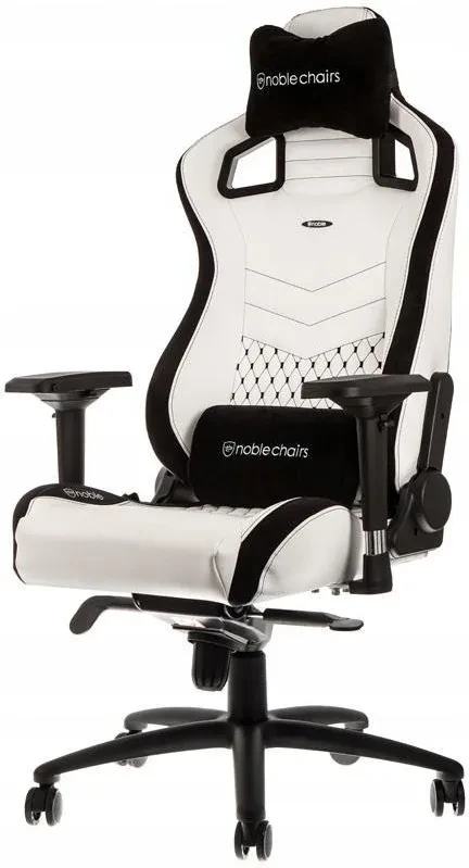 Комп'ютерне крісло геймерське Noblechairs EPIC Біло-чорний (NBLPUWHT001)