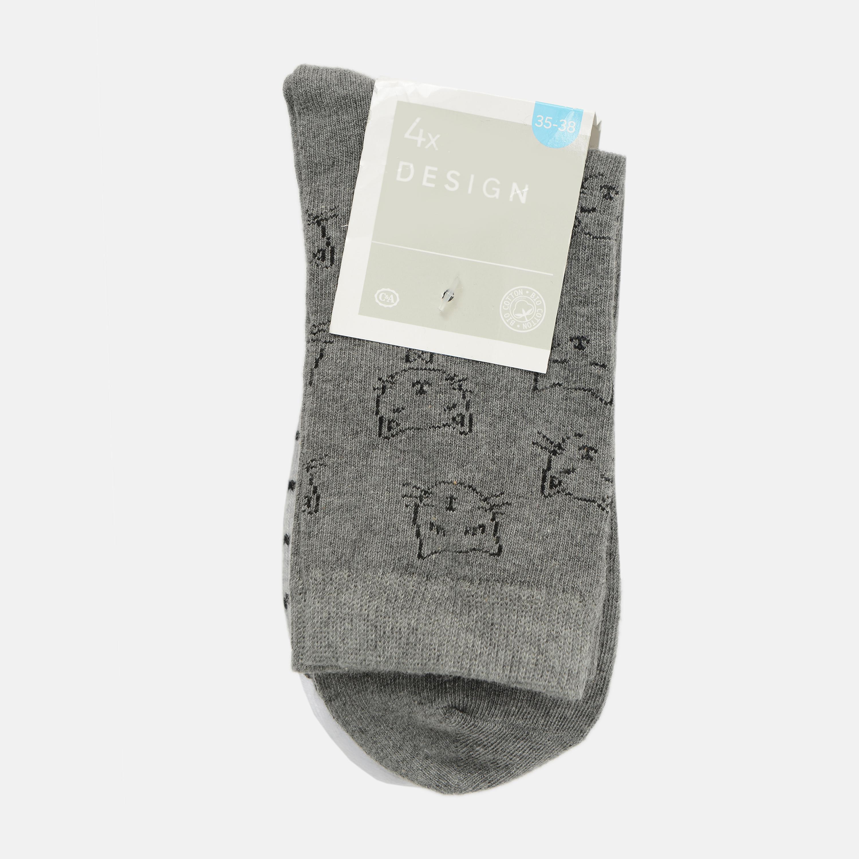 Носки C&A 4 пары р. 35-38 Серый (2242379840602)