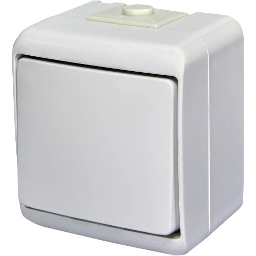 Выключатель-кнопка 1-клавишный ETI Hermetics IP54 10А Белый (4668000)