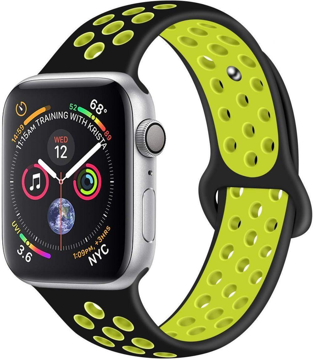 Силіконовий ремінець Band Nike Sport Series for Apple Watch 38mm, Black Yellow (HC)