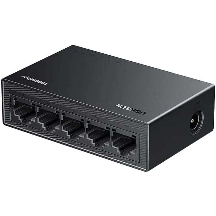 Коммутатор UGREEN 5-Port Gigabit Ethernet Switch пластик неуправляемый Black (CM833)