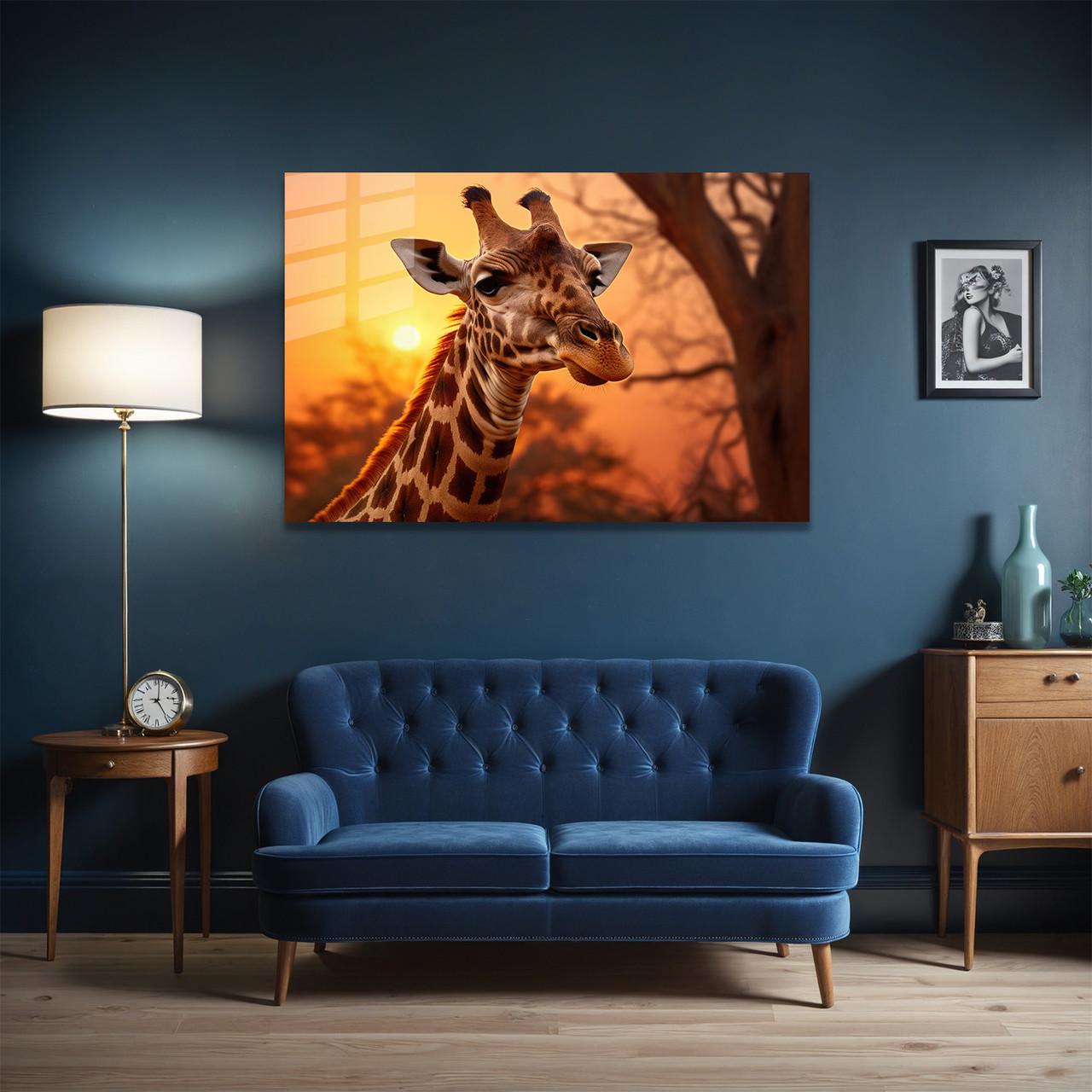 Картина на стекле NovellaPrint Закат жирафа 60х40 см (400.1) - фото 4