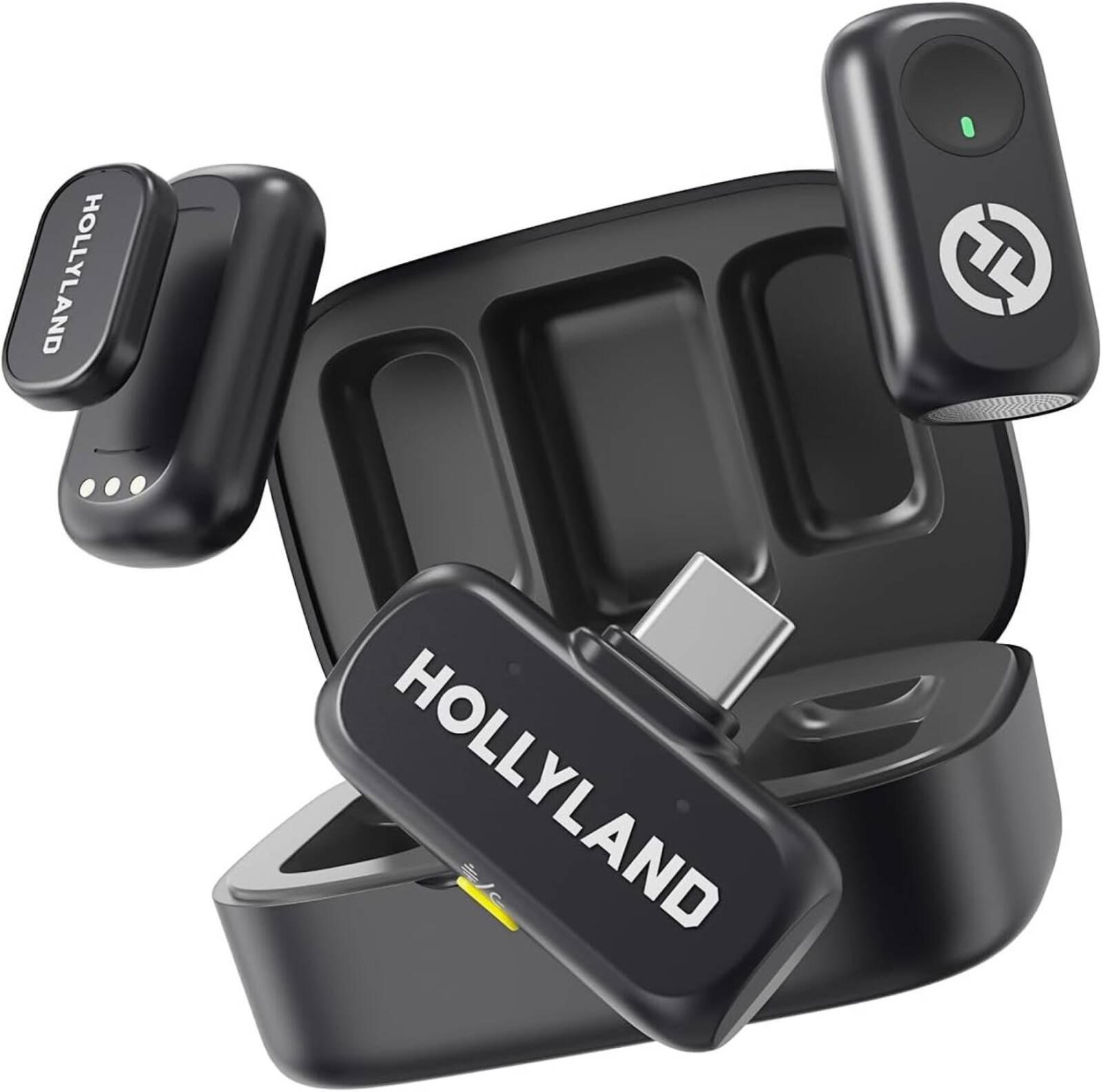 Микрофон петличный Hollyland Lark A1 Black Type-C для iPhone/Android с зарядным кейсом беспроводной профессиональный 2 шт. (52013)