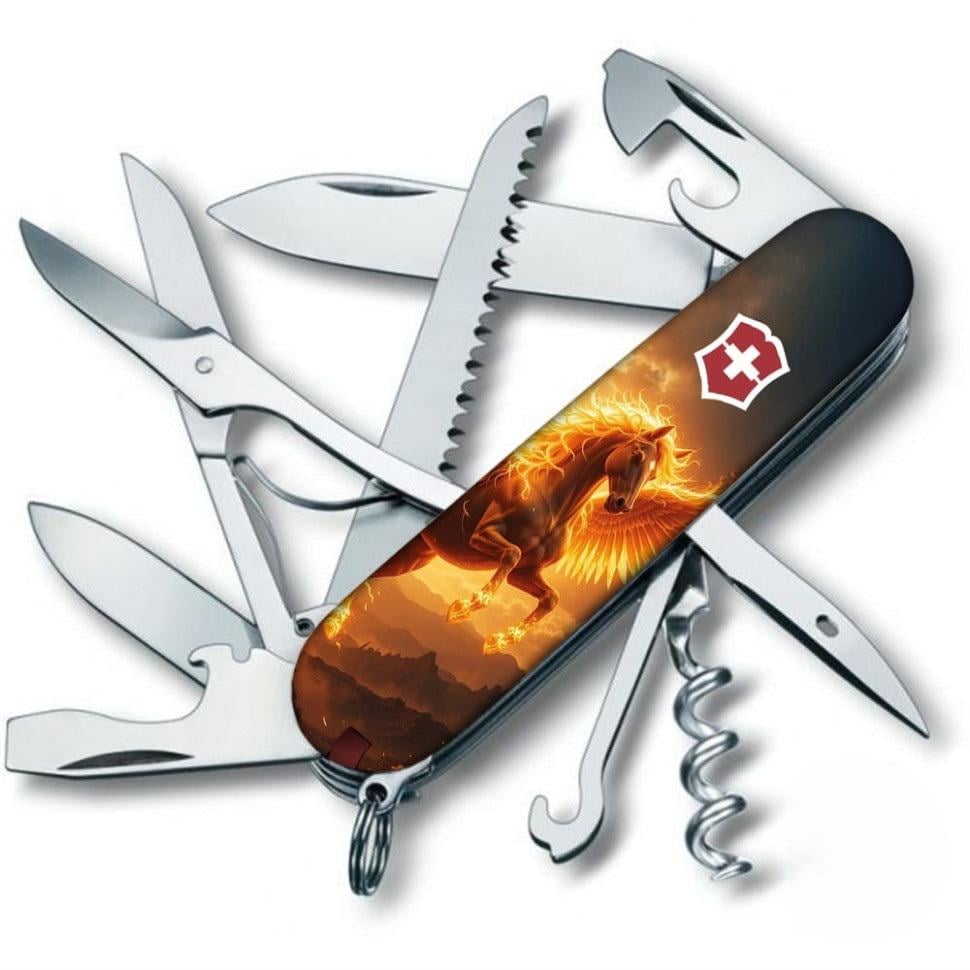 Нож складной Victorinox Huntsman Zodiac 9,1 см Черный/Оранжевый (32202164)