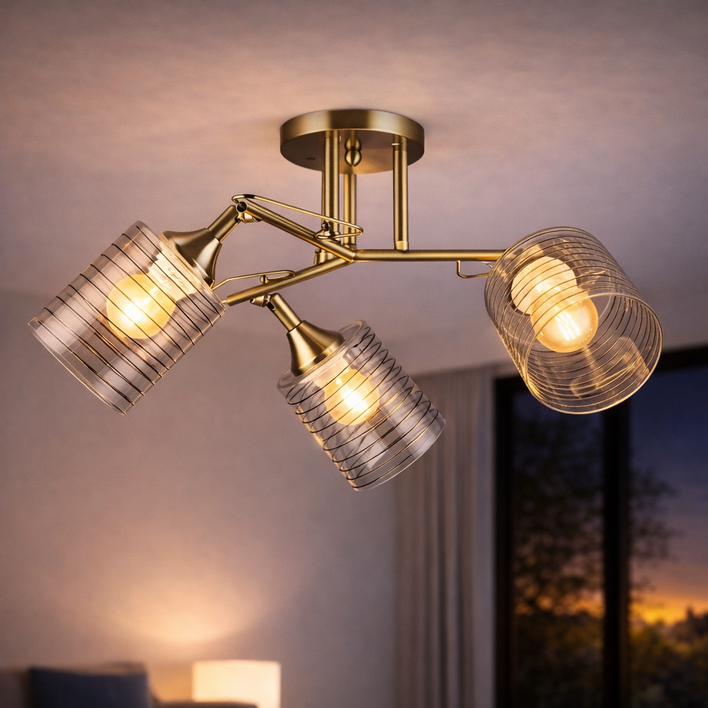 Люстра Sirius на три регулируемых плафона под лампу Е27 Бронзовый (B N6683/3 AB)