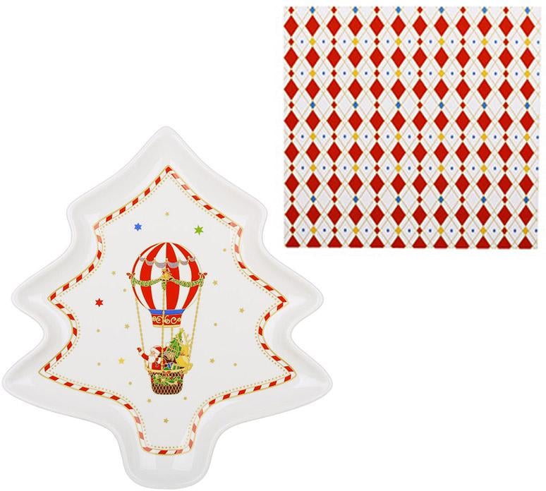 Тарелка фарфоровая Зимняя Сказка в форме елки 23,5х21,5 см - фото 2 Тарелка фарфоровая Зимняя Сказка в форме елки 23,5х21,5 см - фото 2