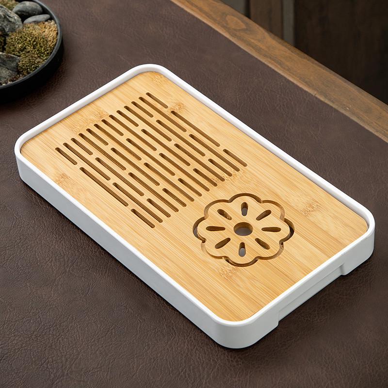 Таця-чабань для чайної церемонії Ченду з квіткою 31,5х19,2х3,5 см Білий (OS-TT2523-1) - фото 4 Таця-чабань для чайної церемонії Ченду з квіткою 31,5х19,2х3,5 см Білий (OS-TT2523-1) - фото 4