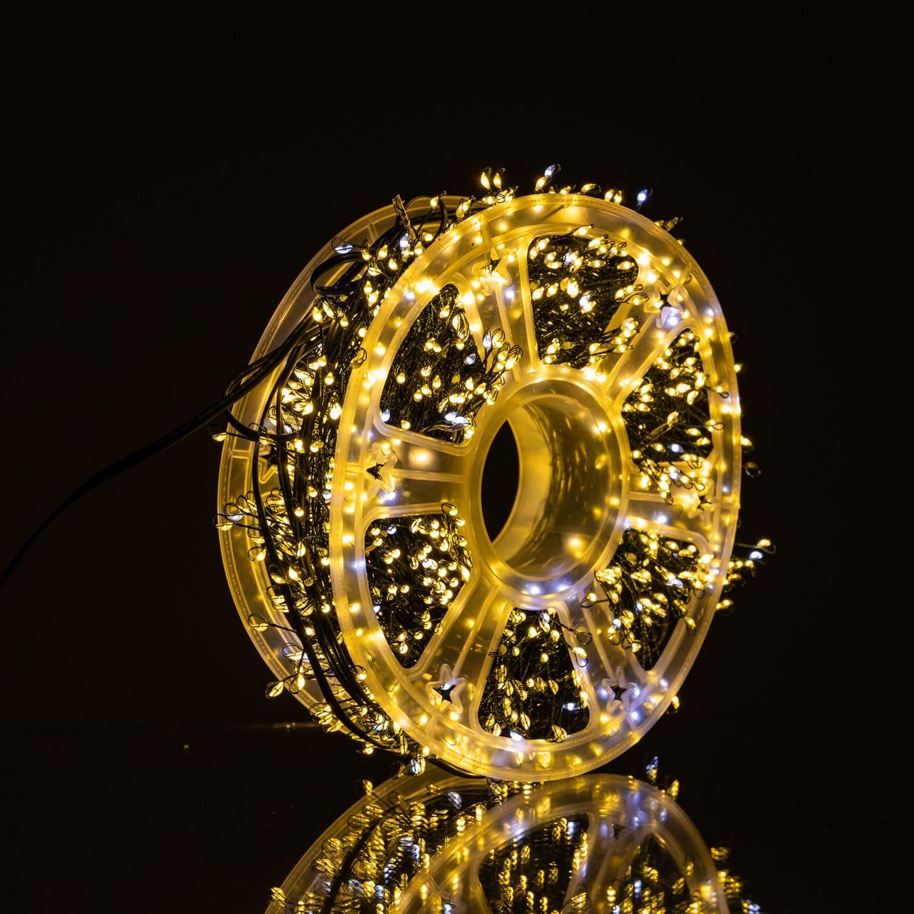 Гірлянда-нитка Роса Garlando Хвойна лапа 1000 LED 50 метрів нитка Зелений/Жовтий (D1000L50MGY)