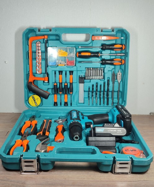 Шуруповерт аккумуляторный с набором инструментов 24 В (AND 0410-4)