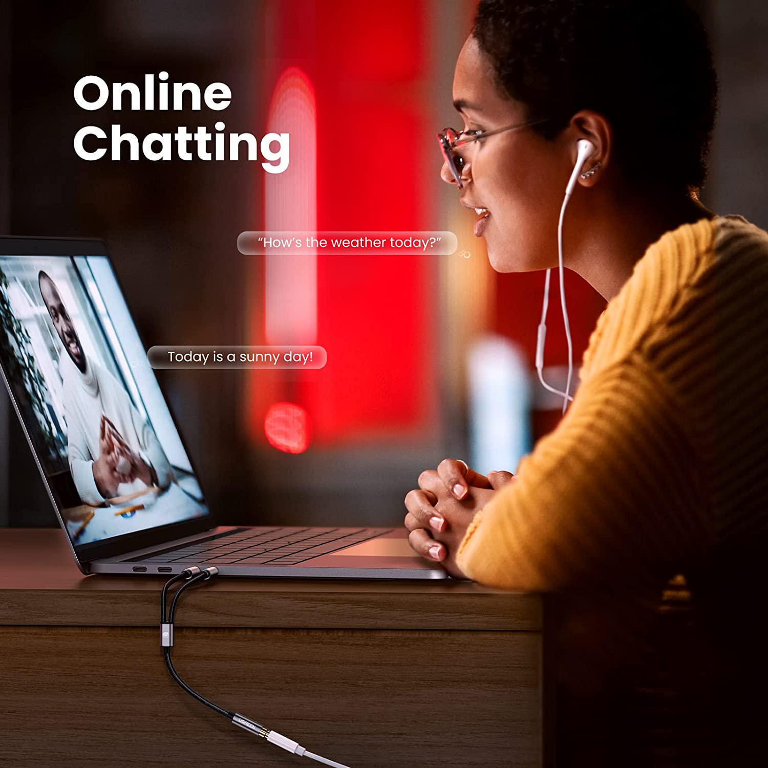 Переходник UGREEN 2х3.5 мм minijack-3.5 мм/minijack AUX 4-пиновая нейлоновая оплетка TRRS 0,2 м Черный (20899) - фото 6 Переходник UGREEN 2х3.5 мм minijack-3.5 мм/minijack AUX 4-пиновая нейлоновая оплетка TRRS 0,2 м Черный (20899) - фото 6