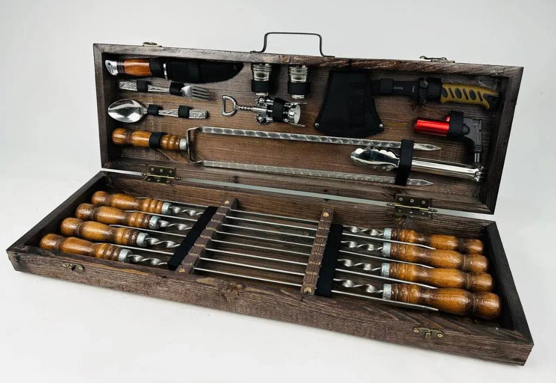 Набор шампуров в кейсе Гриль-2 (21-10-KS-7602) - фото 2 Набор шампуров в кейсе Гриль-2 (21-10-KS-7602) - фото 2